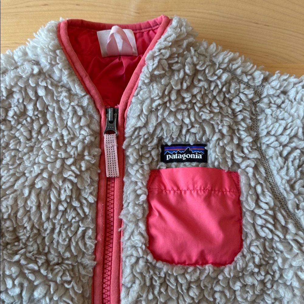 Patagonia Toddler Girls Retro-X Fleece Jacket in Pink 3T | Kids Sherpa Fleece - Picture 3 of 10